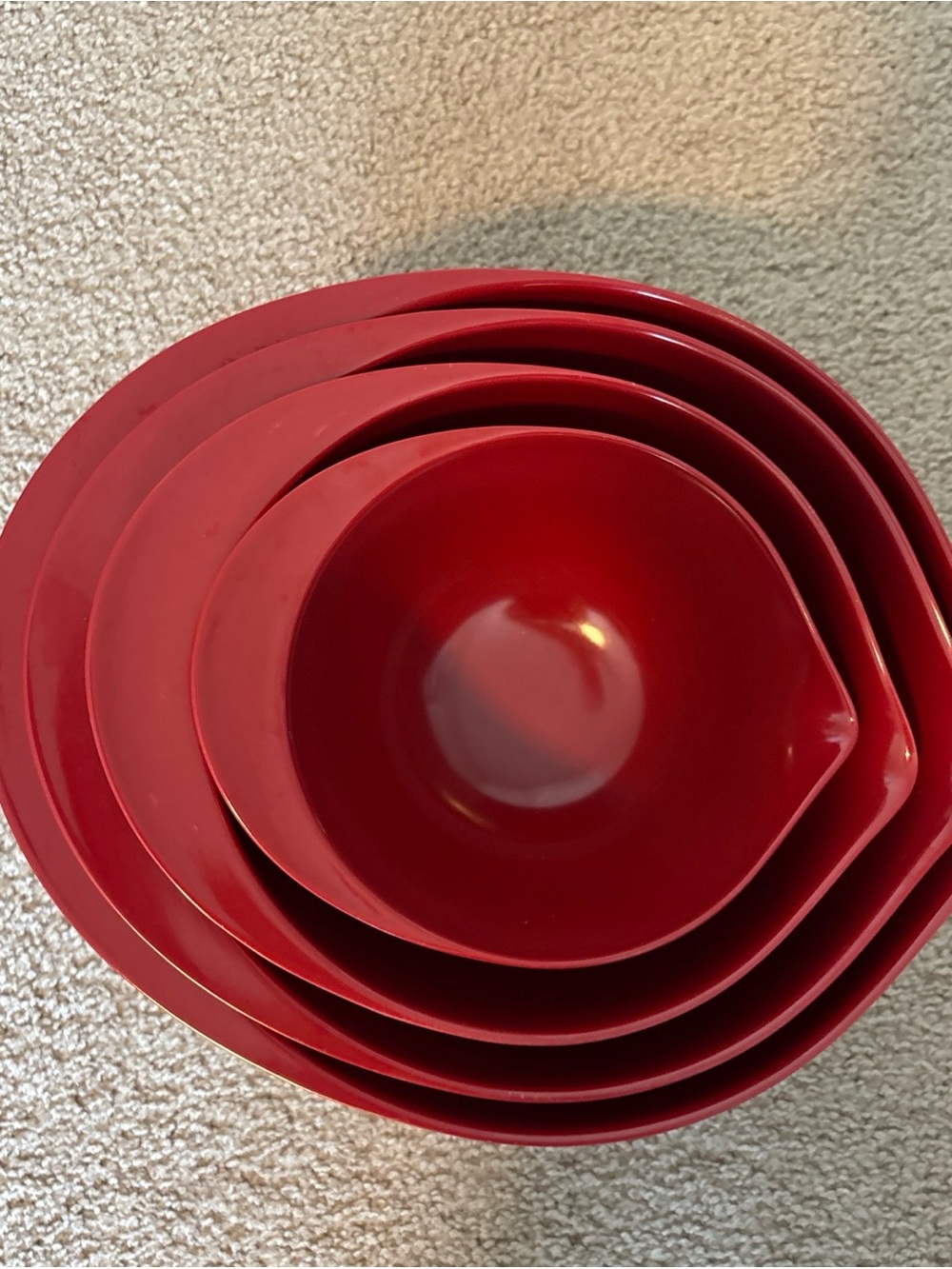 Set of Red Nesting Mixing Bowls